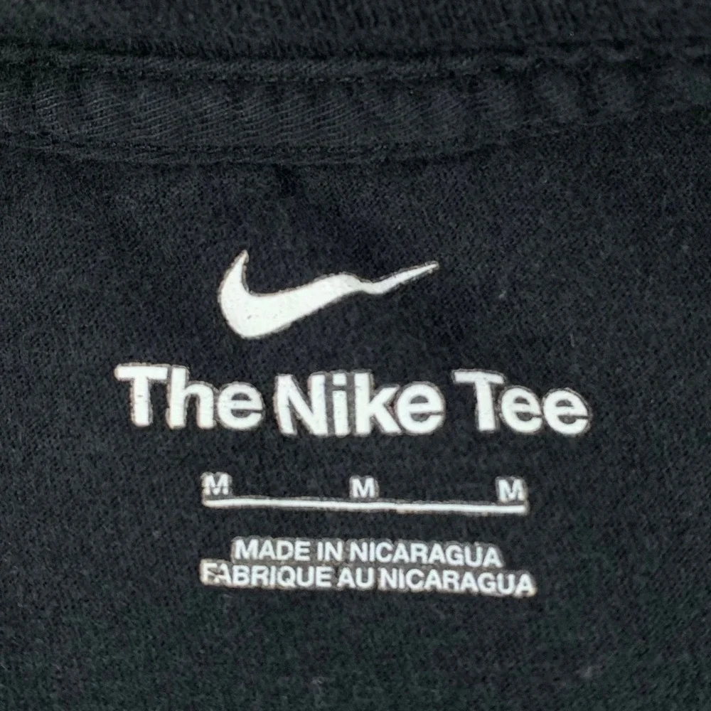 Nike T-Shirt Mens Medium Black Logo‎ World-Class Athletes Graphic Tee Faded